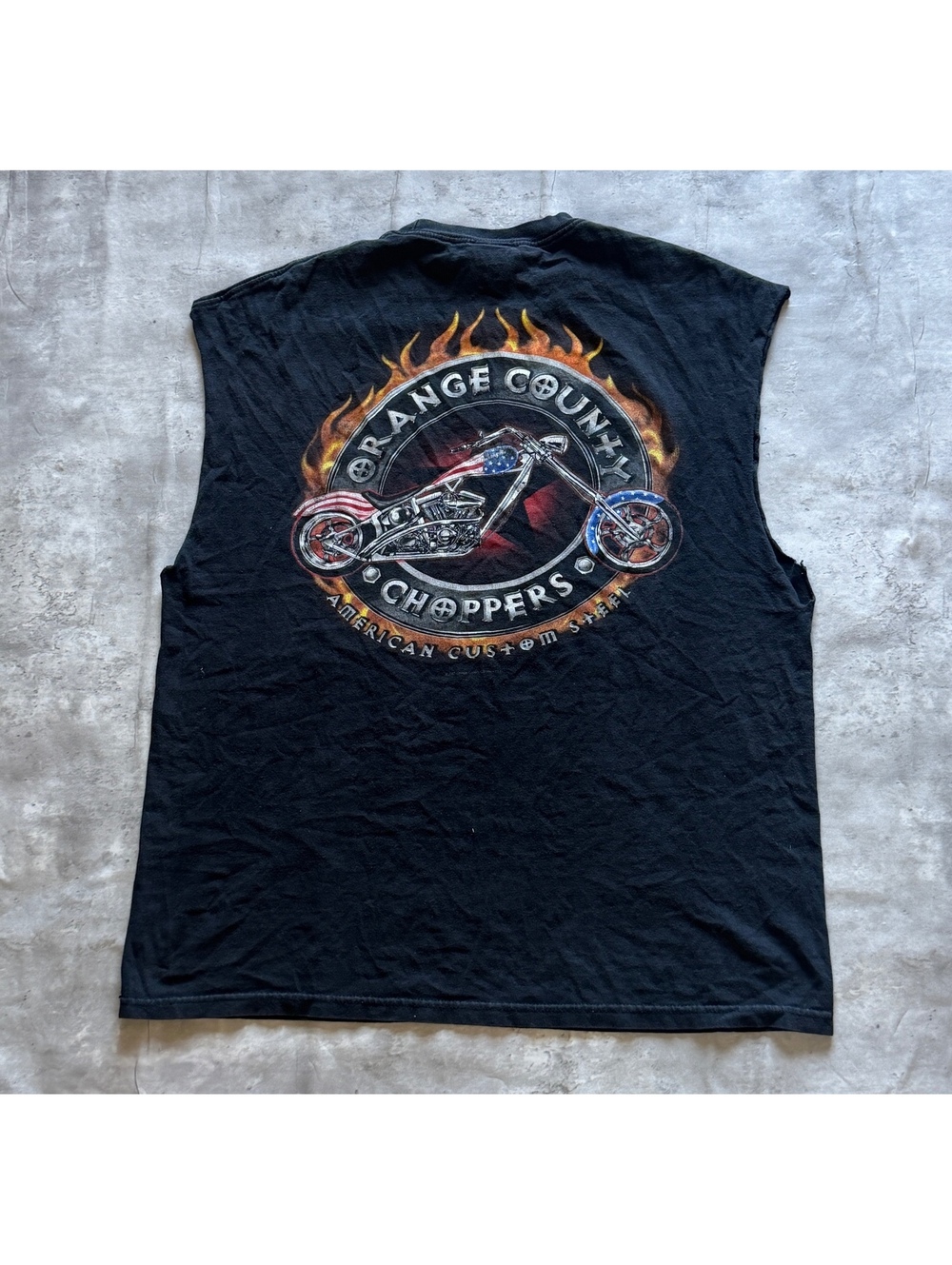 Orange County Choppers Sleeveless Black Graphic T-Shirt XXL